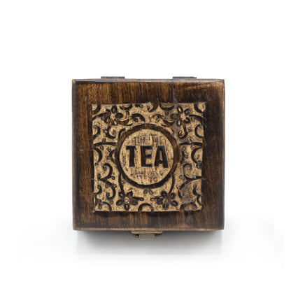 Mango Carved Tea Box (4 compartments)