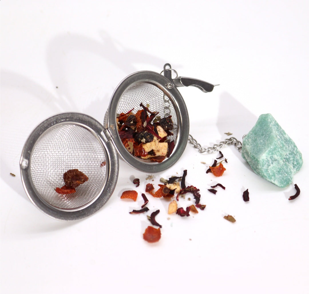 Raw Crystal Gemstone Tea Strainer - Amethyst Cluster