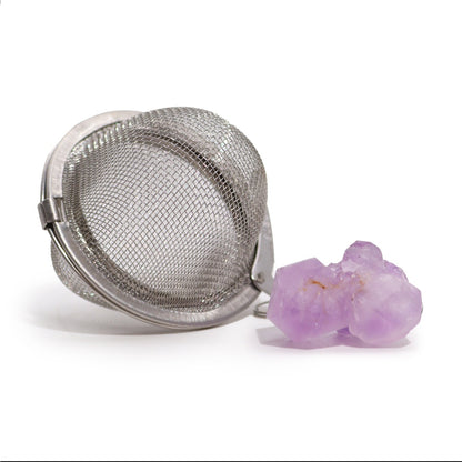 Raw Crystal Gemstone Tea Strainer - Amethyst Cluster